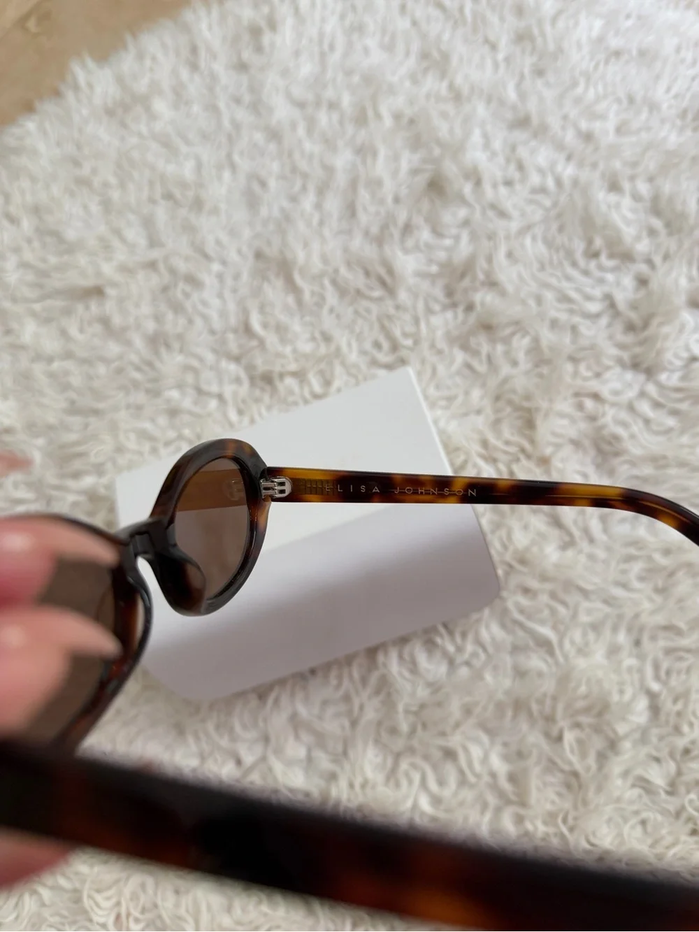 Elisa Johnson Tortoiseshell Oval Sunglasses in Brown - Picture 8 of 11